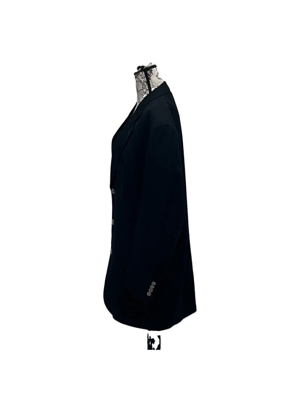 Gianfranco Ruffini Italy Black Blazer 44L Marzotto Super 100’s Wool Sport Coat